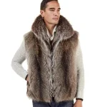 Natural Raccoon Fur Vest for Men