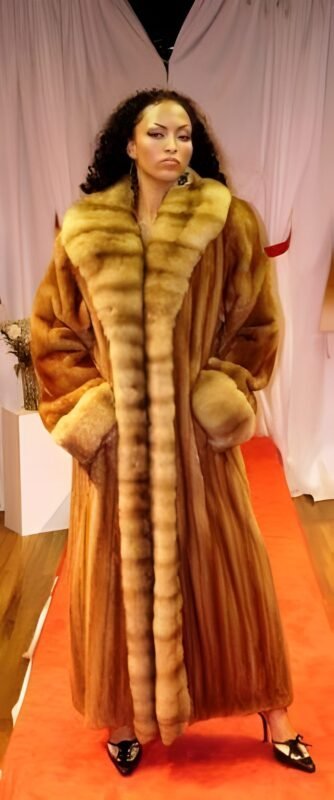 Whiskey Mink Coat Russian Golden Sable Tuxedo 2194
