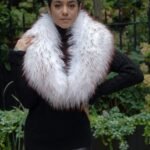 White Burgundy Tips Finnish Raccoon Collar