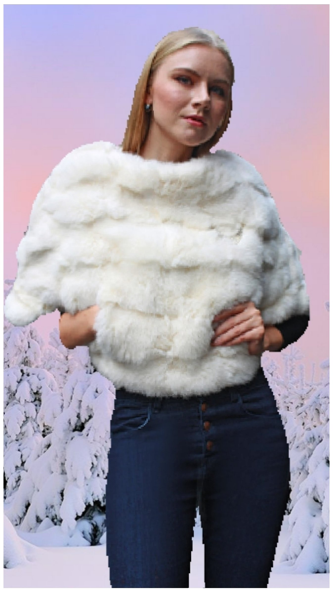 White Rabbit Fur Capelet White Rabbit Fur Capelet