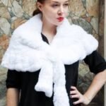 White Rex Rabbit Fur Caplet 66778