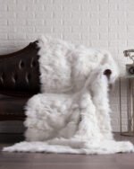 White Fox Fur Fur Blanket Throw Cover Helena