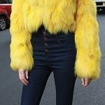 Yellow Fox Fur Jacket