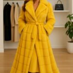 Yellow Mink Coat Matching Mink Skirt 83838