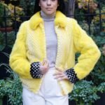 Yellow White Mink Jacket Checker Board 54433