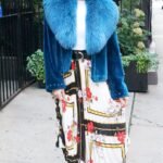 Zuki Blue Sheared Beaver Jacket Fox Collar 3494