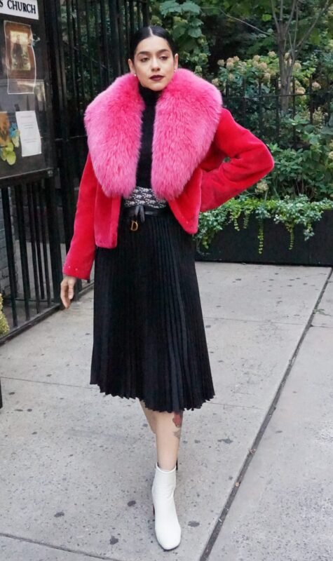 Zuki Fuchsia Sheared Beaver Jacket Fox Collar 88444