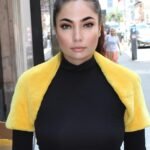 Zuki Yellow Sheared Beaver Shrug 8876